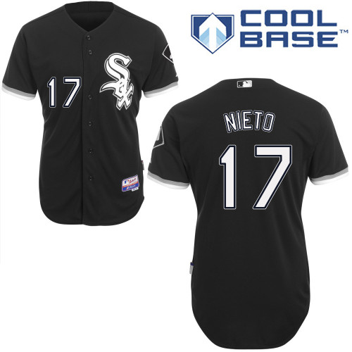 Adrian Nieto #17 MLB Jersey-Chicago White Sox Men's Authentic Alternate Home Black Cool Base Baseball Jersey